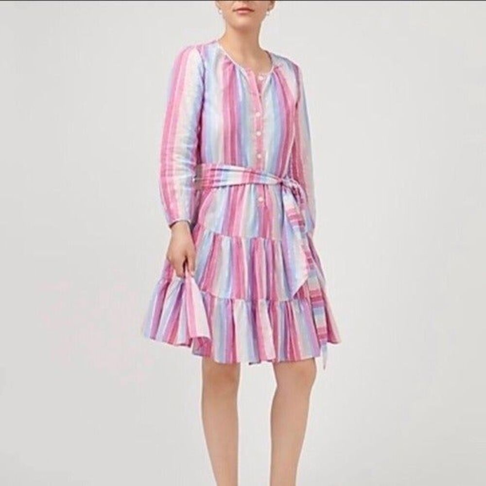 J. Crew tiered 3/4 sleeve cotton dress